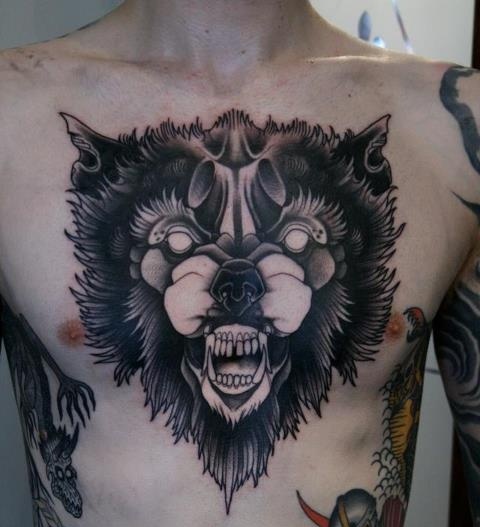 Meilleur tatouage de loup pour hurler sur la lune 62