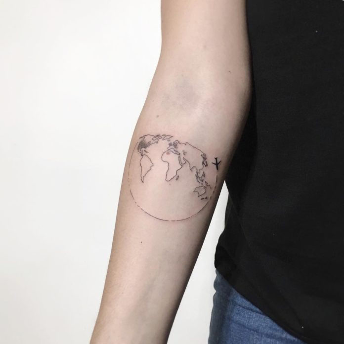 11 10-40 tatouages ​​de la carte du monde