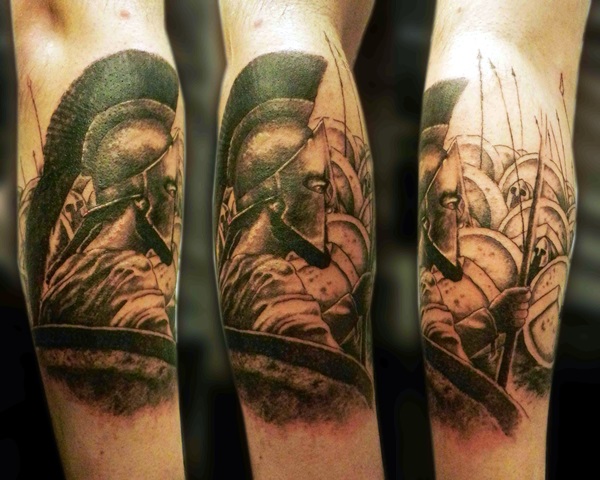 tatouage de gladiateur courageux