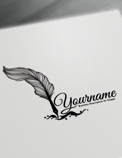 Conception de tatouage de logo de stylo plume